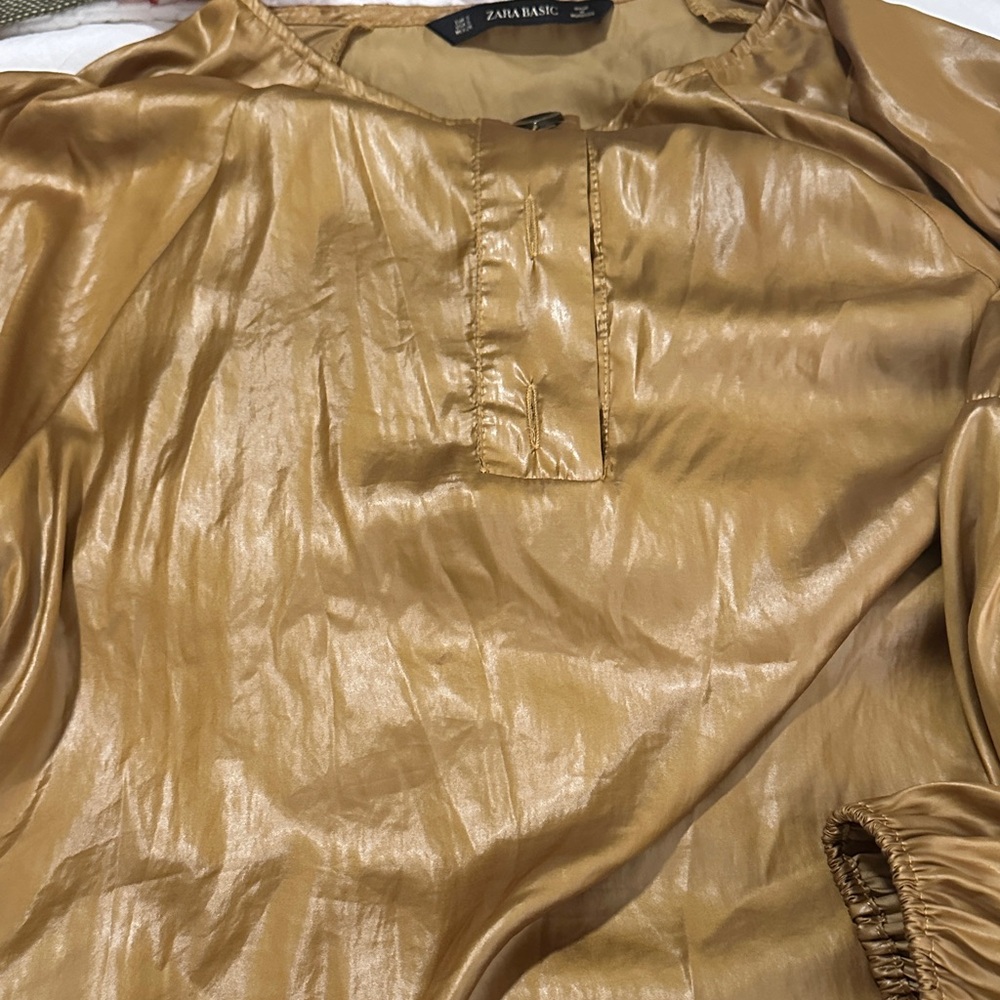 Zara Women's Shiny Gold Blouse
